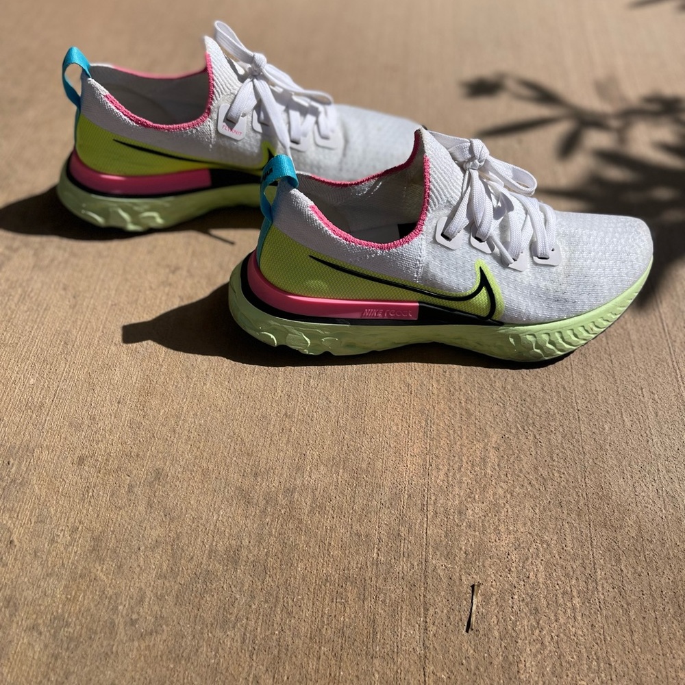 Nike Women's White and Lime Sneakers